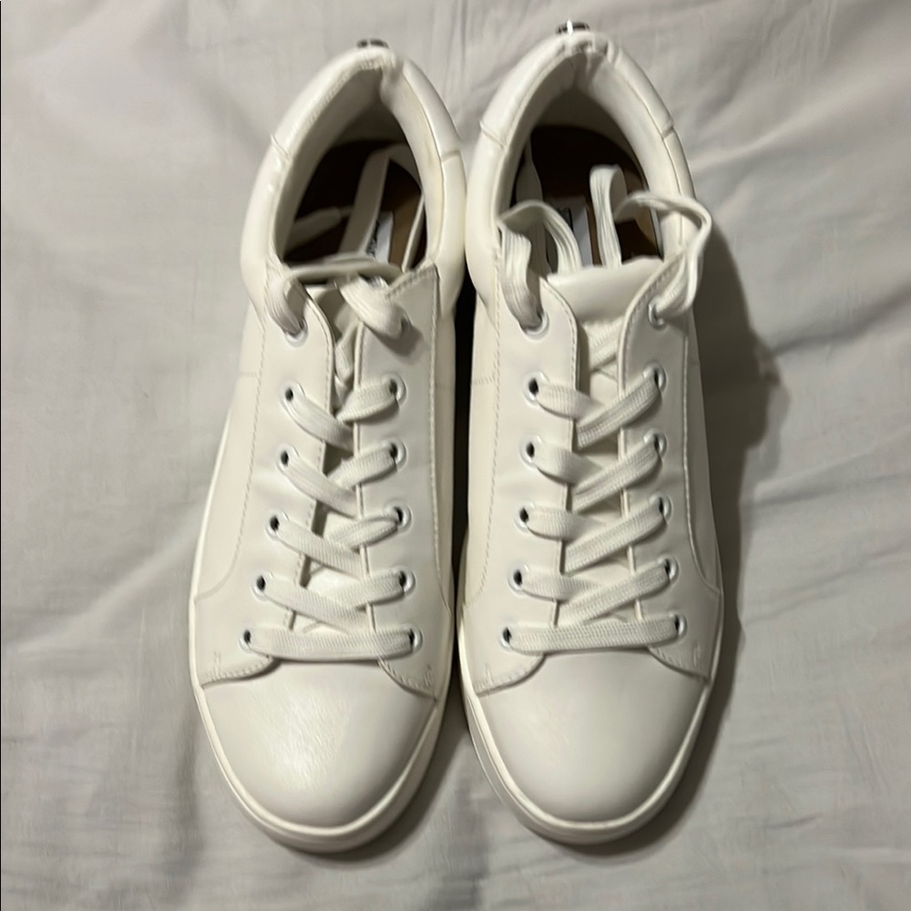 Steve Madden White Leather Sneakers